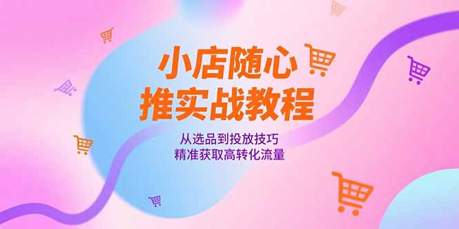 （15205期）小店随心推实战教程，从选品到投放技巧，精准获取高转化流量