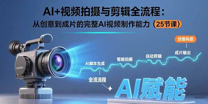 （15612期）AI+视频拍摄与剪辑全流程：从创意到成片的完整AI视频制作能力（25节课）