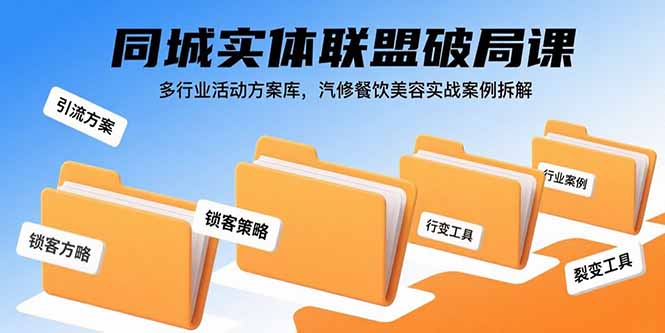 （15833期）同城实体联盟破局课，多行业活动方案库，汽修餐饮美容实战案例拆解