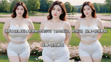 微胖女孩舞蹈AI视频制作提示词（含绘图词、视频词） 跳舞+视频教程
