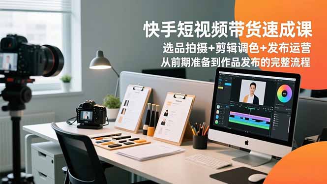 （16752期）快手短视频带货速成课，选品拍摄+剪辑调色+发布运营，从前期准备到作品发布的完整流程