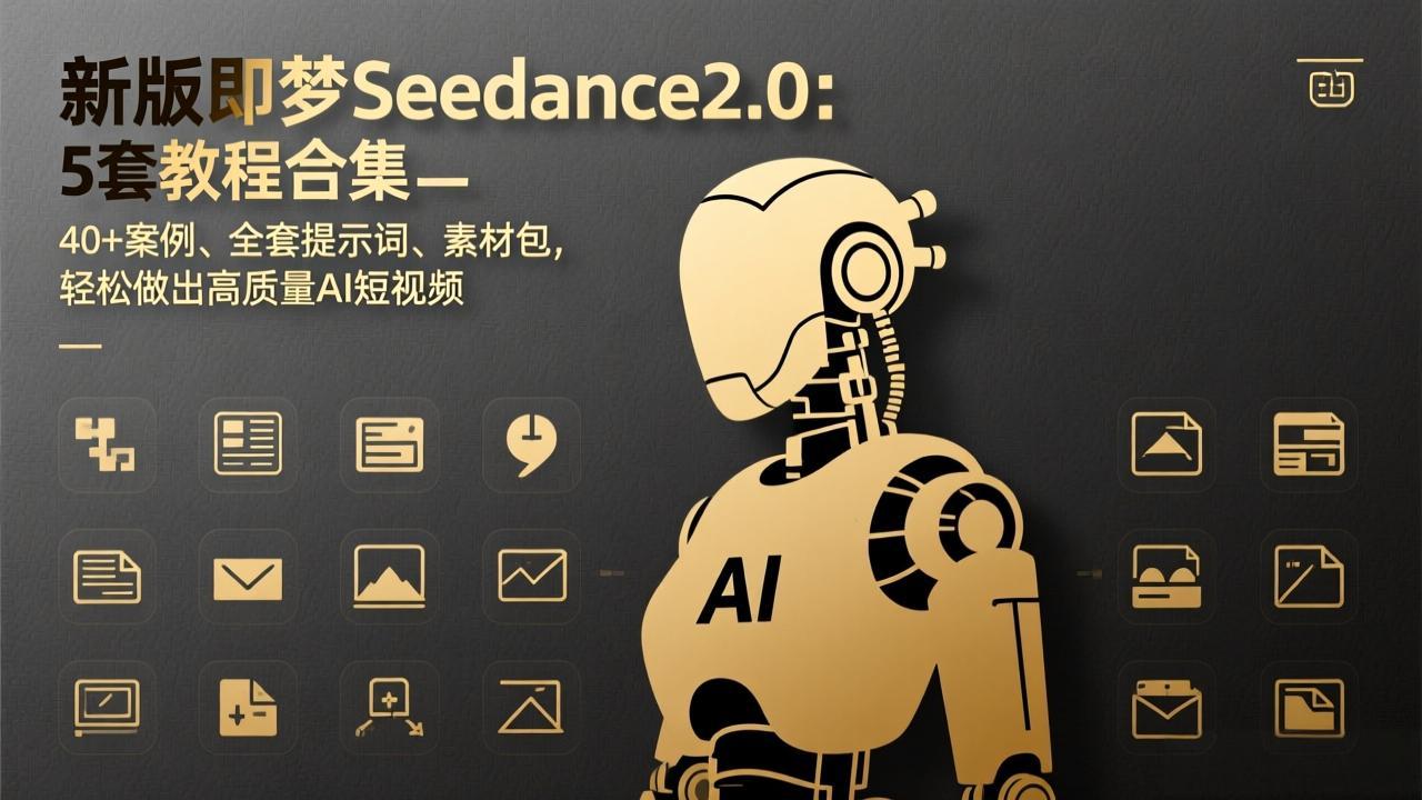 (17398期)新版即梦Seedance2.0:5套教程合集,40+案例、全套提示词、素材包,轻松做出高质量AI短视频