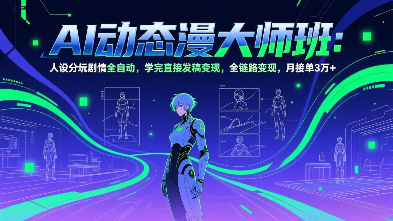 (17402期)AI动态漫剧大师班:人设分镜剧情全自动,学完直接发稿变现,全链路变现,月接单3万+
