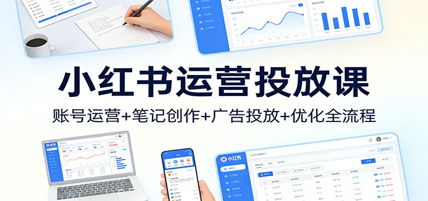 小红书运营投放课:账号运营+笔记创作+广告投放+优化全流程