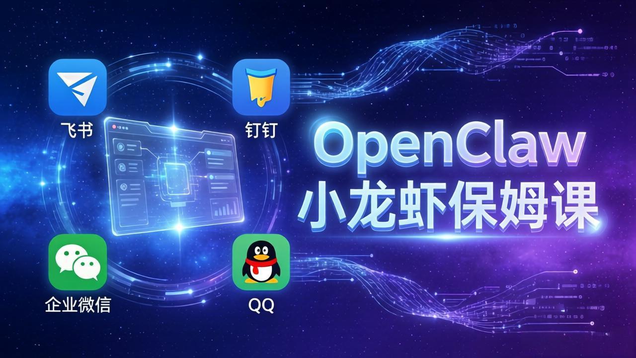 （17614期）OpenClaw小龙虾保姆课： Windows/macOS/Linux/Docker全系统安装，飞书+钉钉+企业微信+QQ 全接入