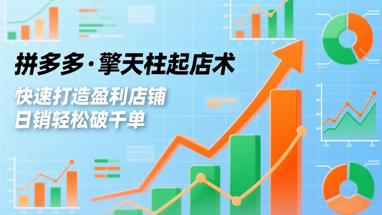 （17715期）拼多多·擎天柱起店术3.0(更新)，爆流布局、利润起飞、不断流，快速打造盈利店铺，日销破千单