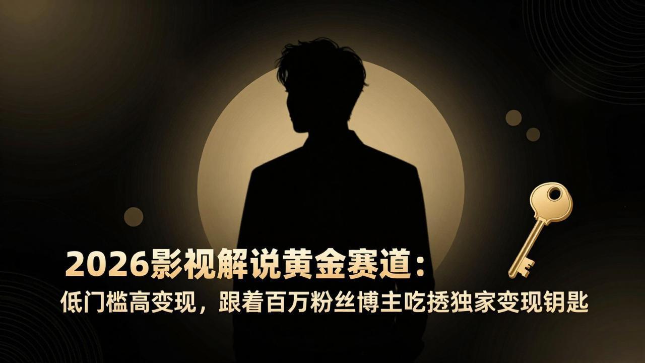 (17721期)2026影视解说黄金赛道:低门槛高变现,跟着百万粉丝博主吃透独家变现钥匙