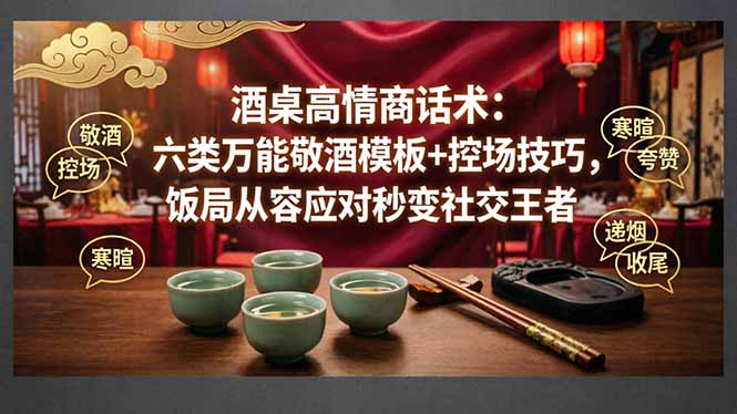 (18020期)付费文章:酒桌高情商话术:六类万能敬酒模板+控场技巧,饭局从容应对秒变社交王者