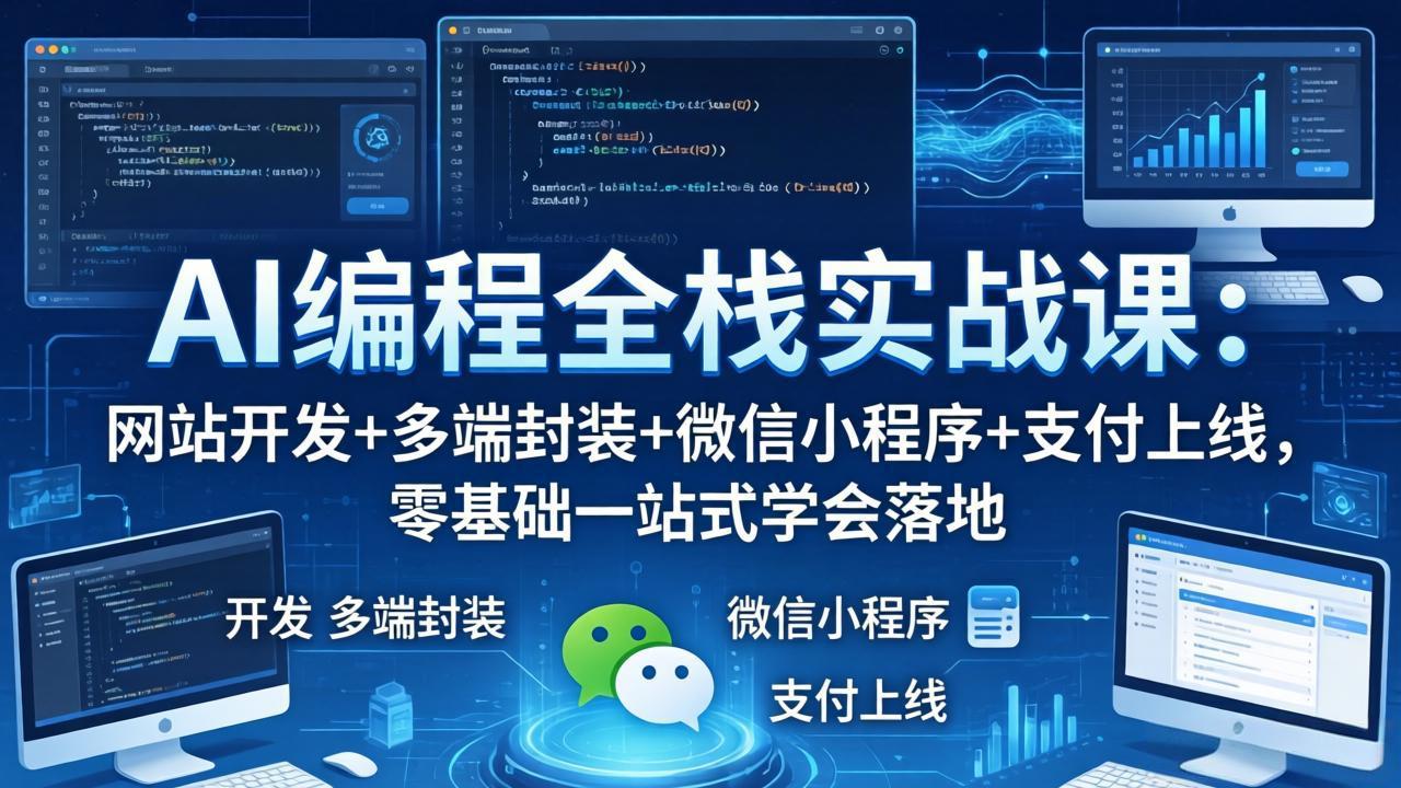 (18049期)AI编程全栈实战课:网站开发+多端封装+微信小程序+支付上线,零基础一站式学会落地