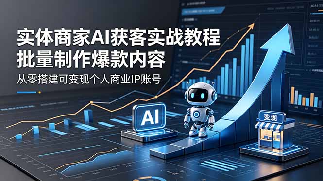 （18572期）实体商家AI获客实战教程：批量制作爆款内容，从零搭建可变现个人商业IP账号
