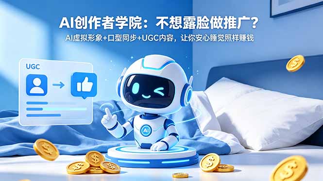 （18599期）AI创作者学院：不想露脸做推广？AI虚拟形象+口型同步+UGC内容，让你安心睡觉照样赚钱