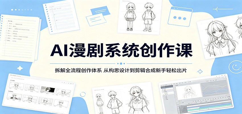 AI漫剧系统创作课:拆解全流程创作体系,从构思设计到剪辑合成新手轻松出片