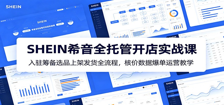 SHEIN希音全托管开店实战课：入驻筹备选品上架发货全流程，核价数据爆单运营教学