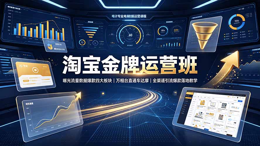 （19434期）淘宝金牌运营班-7月：曝光流量数据爆款四大板块｜万相台直通车达摩｜全渠道引流爆款落地教学