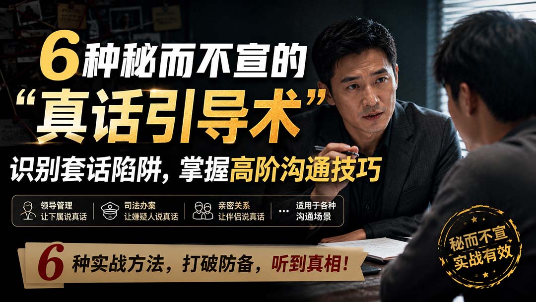 (20113期)付费文章:6种秘而不宣的“真话引导术”识别套话陷阱,掌握高阶沟通技巧