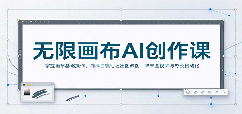 无限画布AI创作课：掌握画布基础操作，线稿白模毛坯出图改图，效果图视频与办公自动化