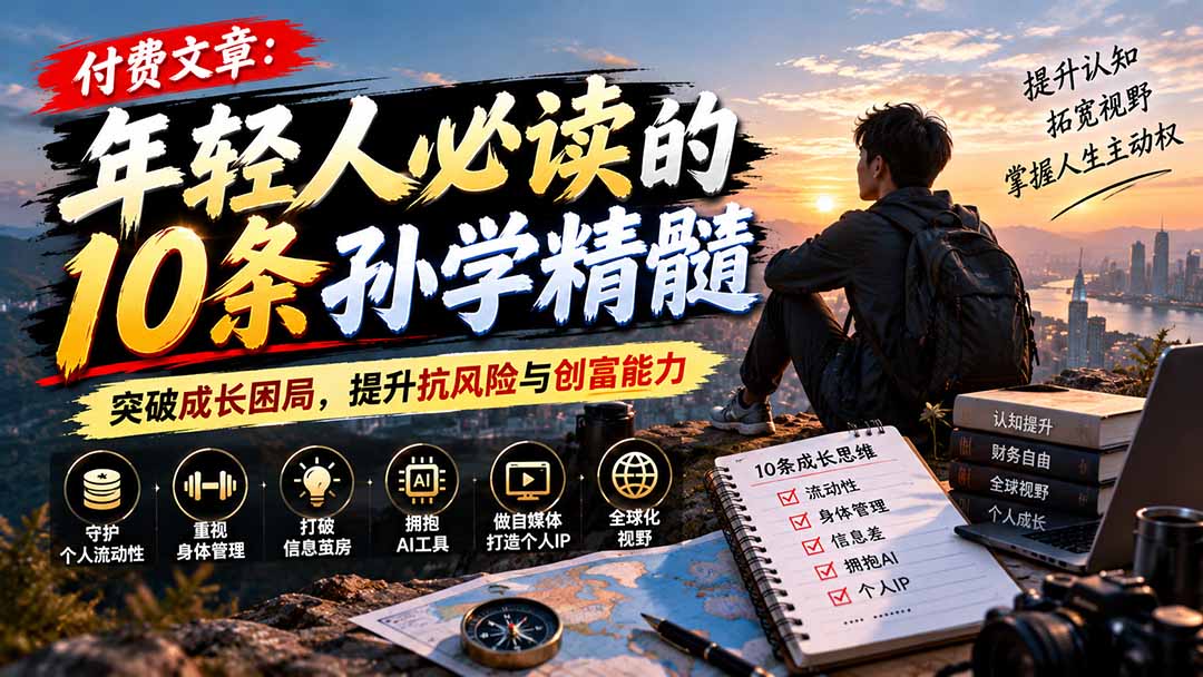 (21112期)付费文章:年轻人必读的10条孙学精髓,突破成长困局,提升抗风险与创富能力