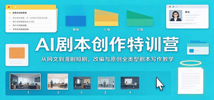 AI剧本创作特训营:从网文到漫剧短剧,改编与原创全类型剧本写作教学